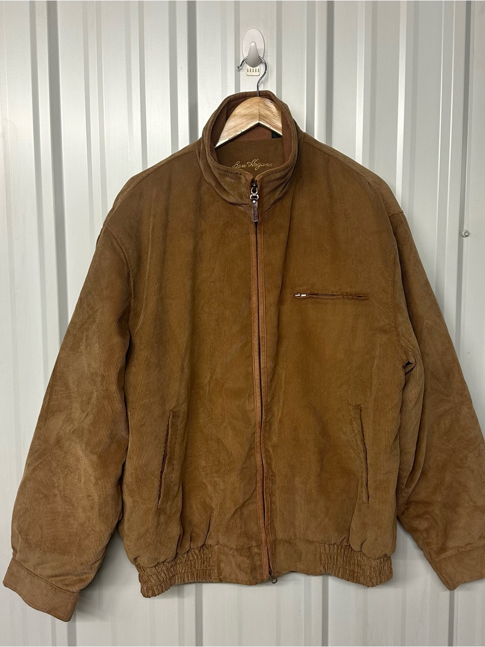 Men’s Vintage Ben Hogan Corduroy Jacket Brown Full Zip Workwear Bomber